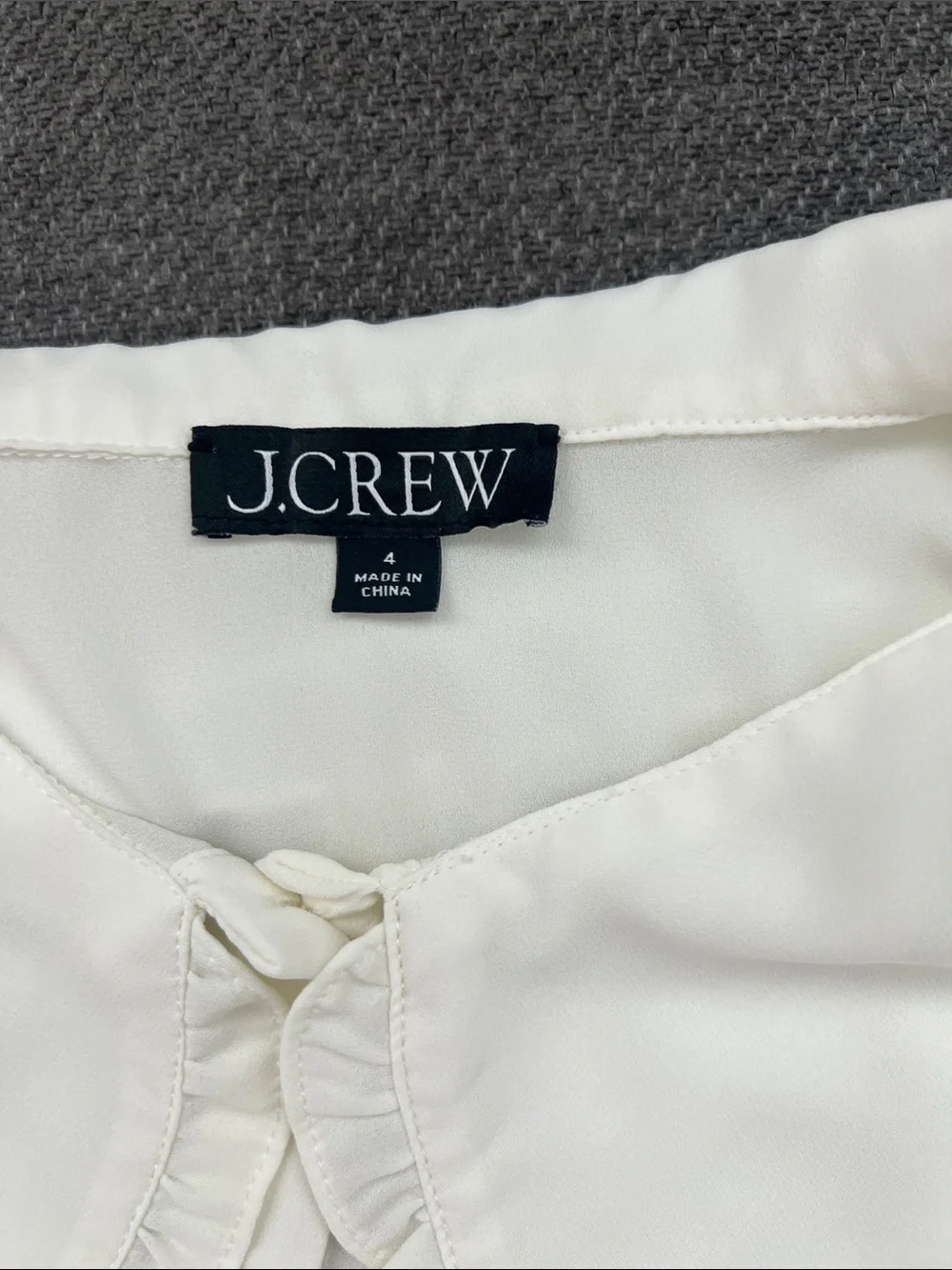 J. Crew Cream Ruffle Peter Pan Collar Blouse